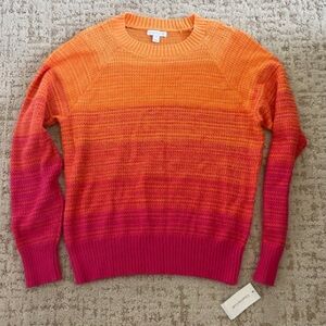 Charter Club-block ombré sweater 
Orange, pink